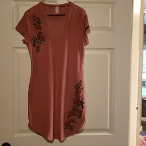 Emborded flower dress